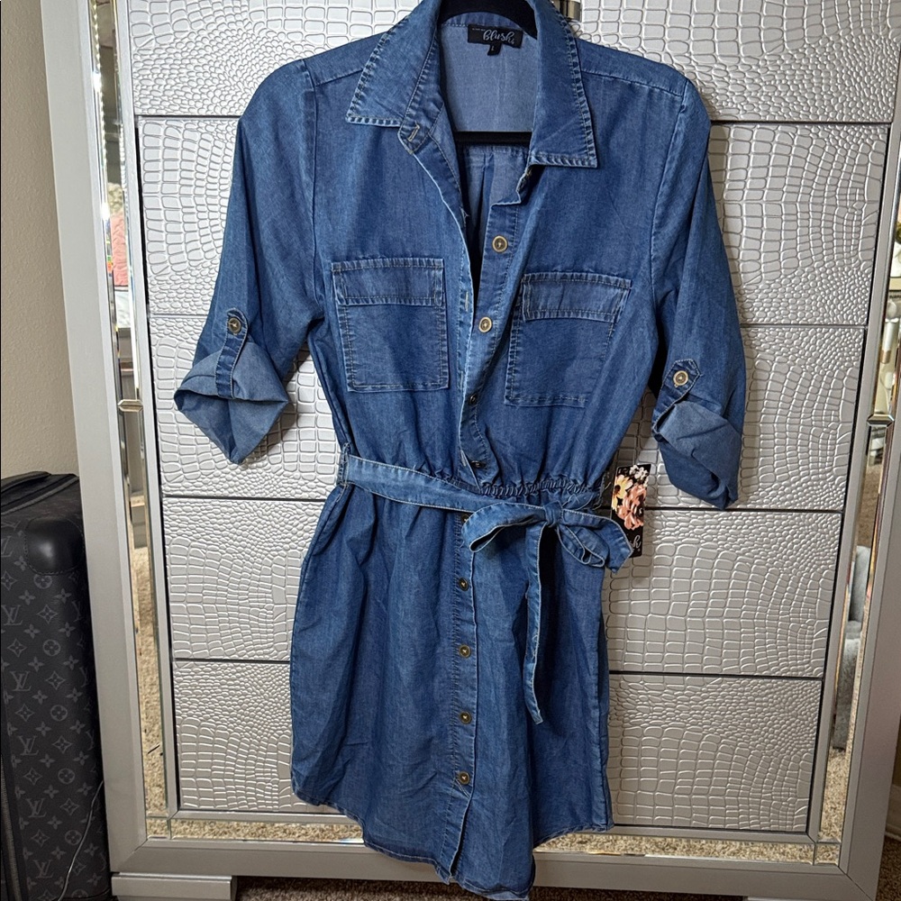 Blush Denim Blue Mini Dress